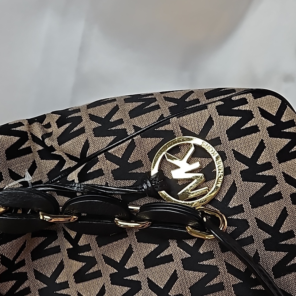MICHAEL Michael Kors Signature Shoulder Bag Black/Brown NWT - Picture 14 of 14
